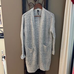 Cozy Women's Gray Open-Front Cardigan